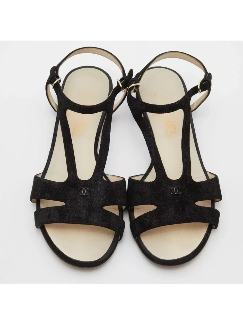 Chanel flat sandals cc logo